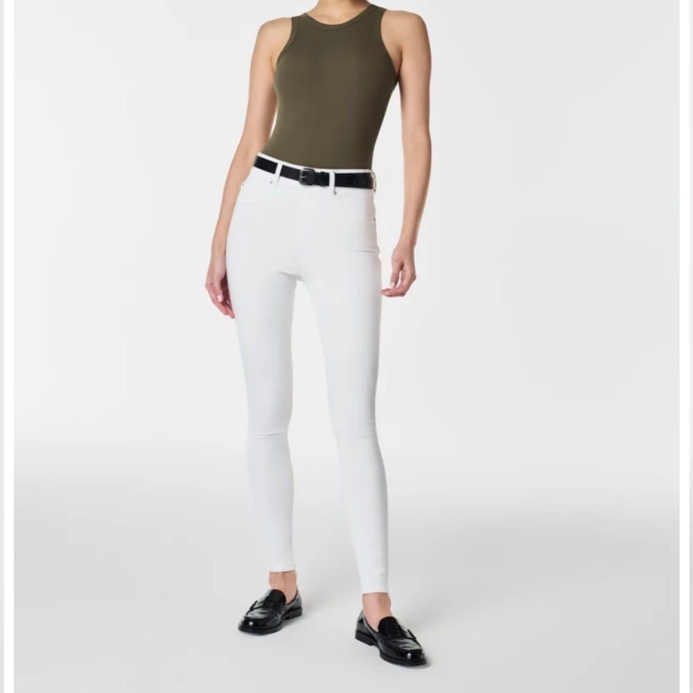 Spanx women’s white ankle skinny pull on jeans size xlarge .